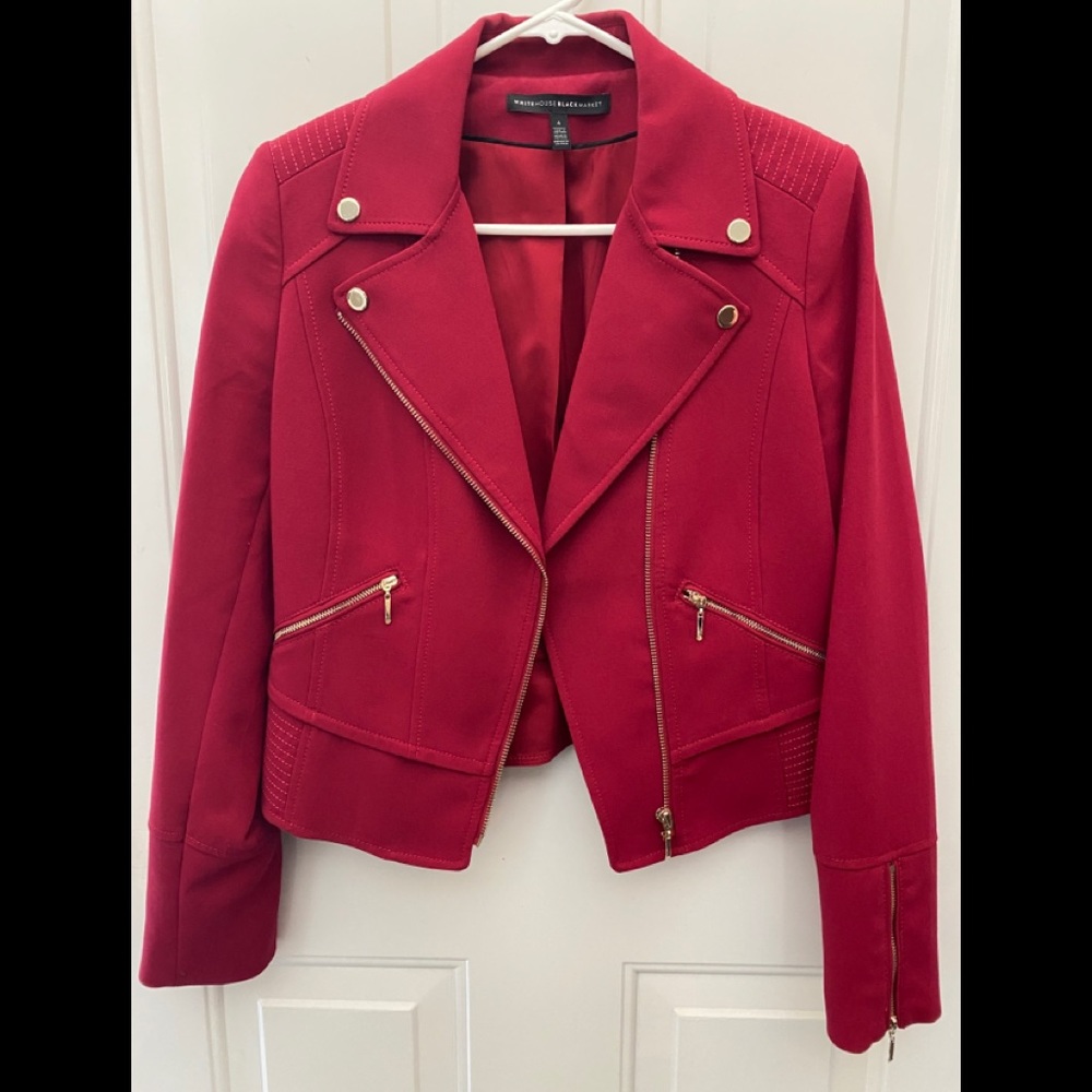 WHBM Red Moto Jacket